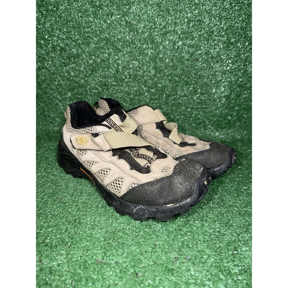 Merrell Mesa Vent Kids Size 6 Hiking Beige Trail Slip On Shoes Hook Loop Sneaker